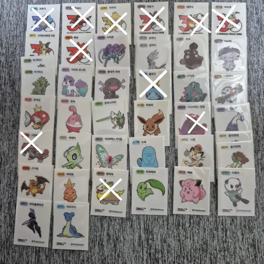 [BUNJANG] Pokemon Stickers - Series 5 - 30th Anniversary Mewtwo, Mew, and Pixel Variants - For Trade / 포켓몬 띠부씰 시즌5 교환 30주년 뮤츠 뮤 등등<=>픽셀 교환