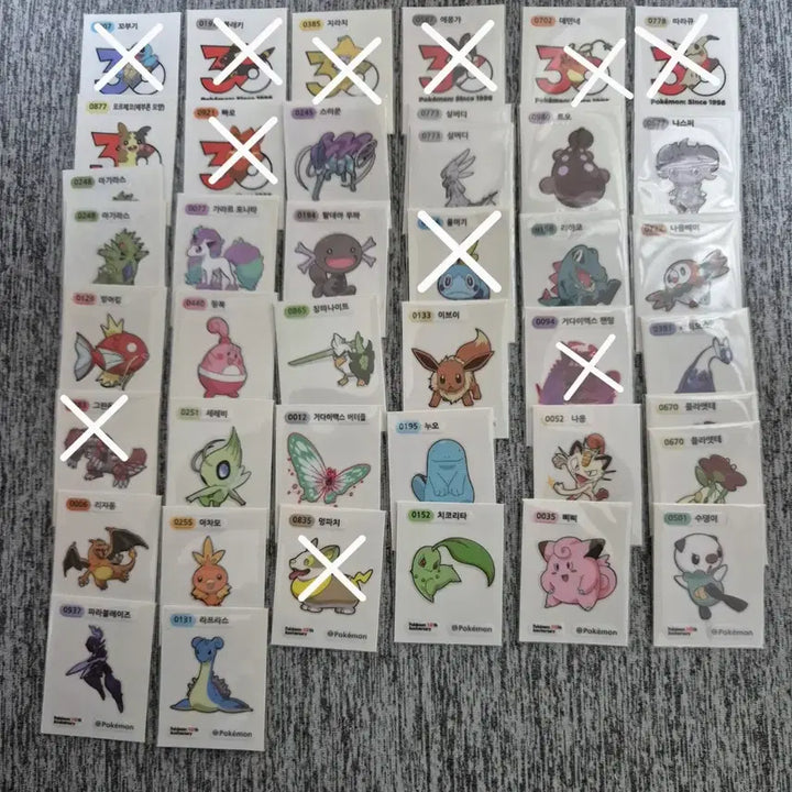 [BUNJANG] Pokemon Stickers - Series 5 - 30th Anniversary Mewtwo, Mew, and Pixel Variants - For Trade / 포켓몬 띠부씰 시즌5 교환 30주년 뮤츠 뮤 등등<=>픽셀 교환