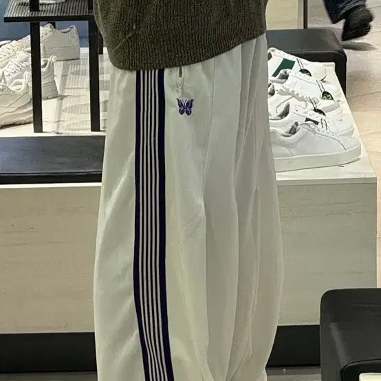 [BUNJANG] Needles H.D. Track Pants White Purple S / 니들스 H.D. 트랙 팬츠 화이트 퍼플 S