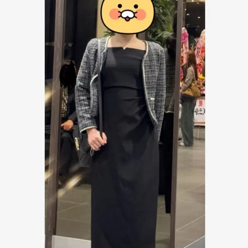 [BUNJANG] Flooum Drape Heart Neck Dress Black M Size / 플로움 블랙 M사이즈 Drape Heart Neck Dress 하객룩
