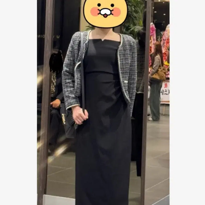 [BUNJANG] Flooum Drape Heart Neck Dress Black M Size / 플로움 블랙 M사이즈 Drape Heart Neck Dress 하객룩