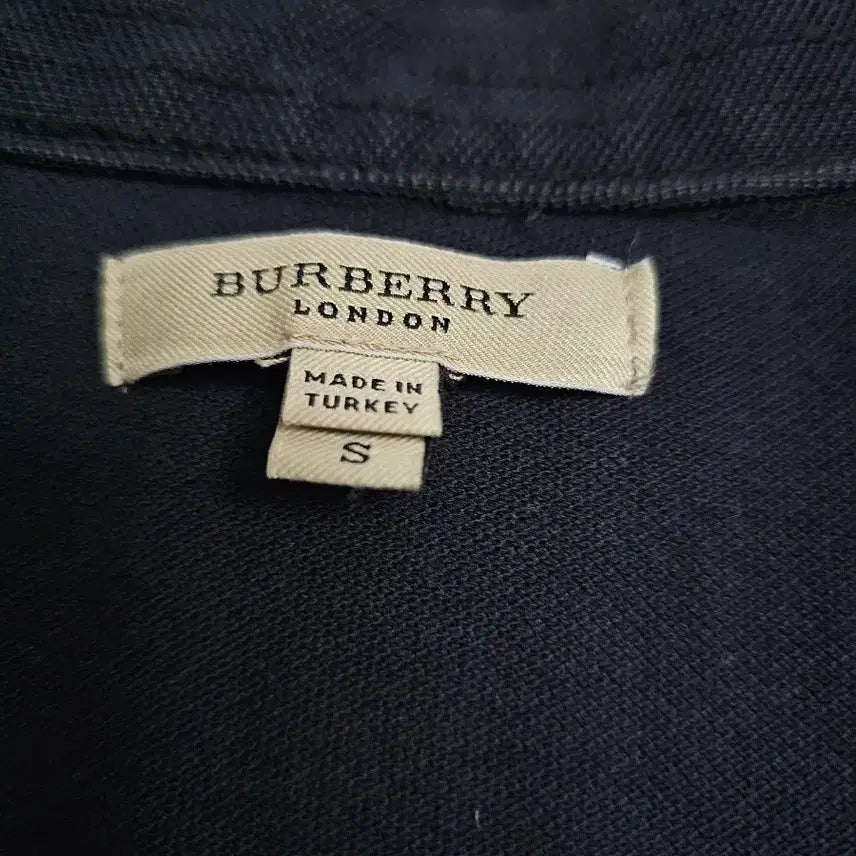[BUNJANG] Burberry Navy Collar Check Short Sleeve Polo T-Shirt / 버버리 진네이비 카라체크 반팔 폴로티셔츠