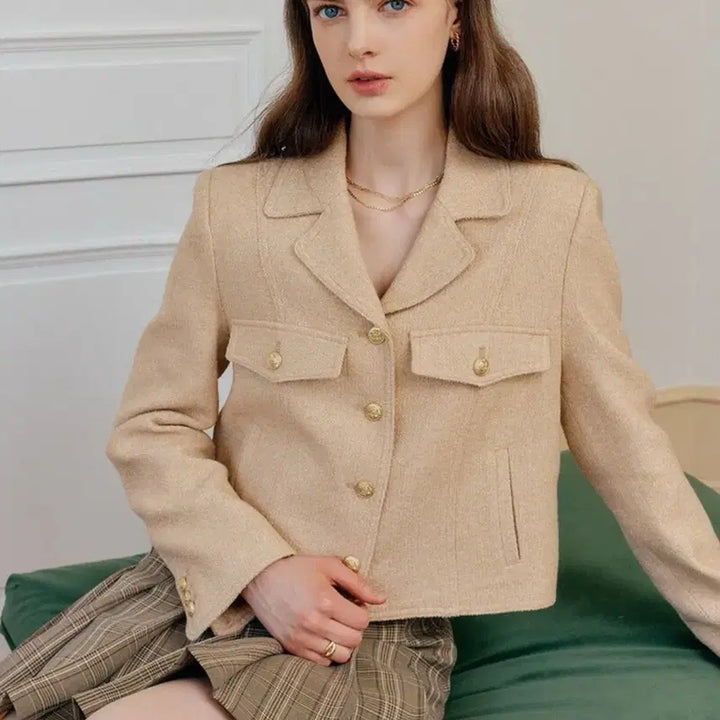 [BUNJANG] Lookast Emily Tweed Jacket Beige / 룩캐스트 에밀리 트위드 자켓 베이지