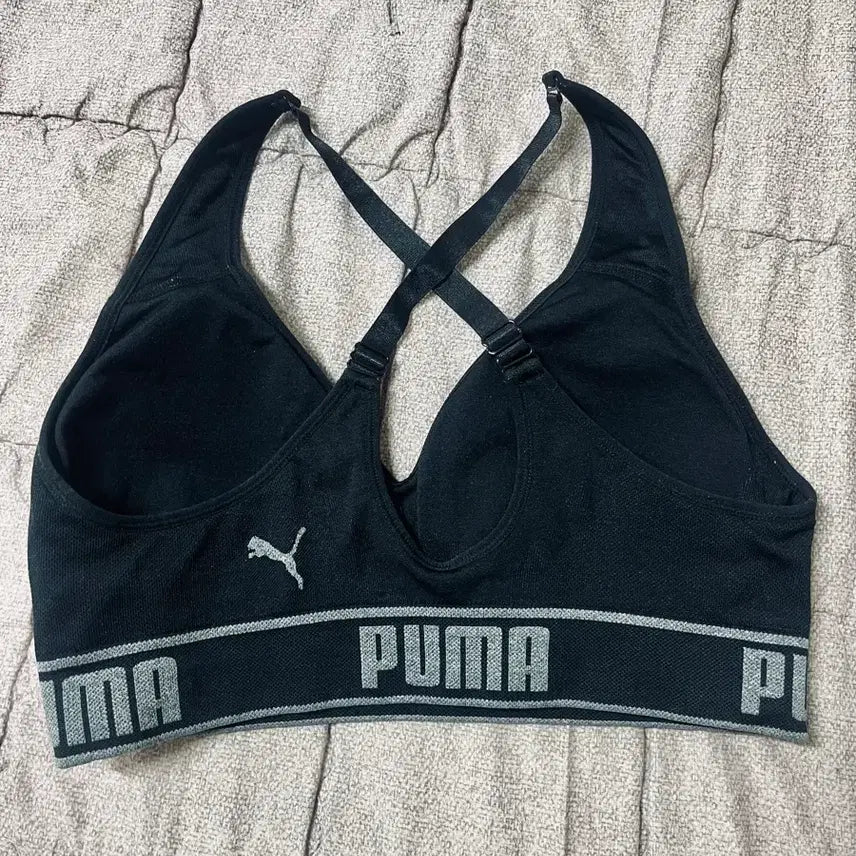 [BUNJANG] Puma Black Sports Bra Top / 푸마 블랙 스포츠 브라 브라탑 검정 퓨마