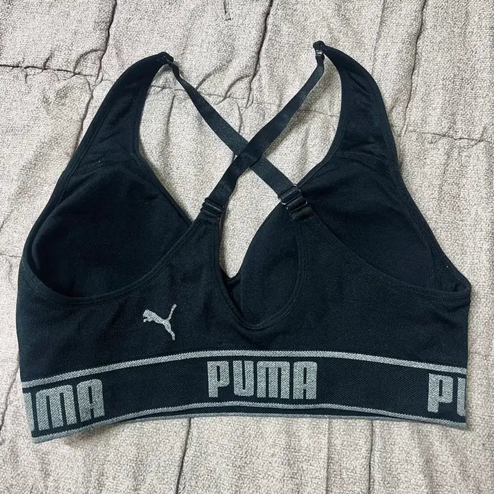 [BUNJANG] Puma Black Sports Bra Top / 푸마 블랙 스포츠 브라 브라탑 검정 퓨마