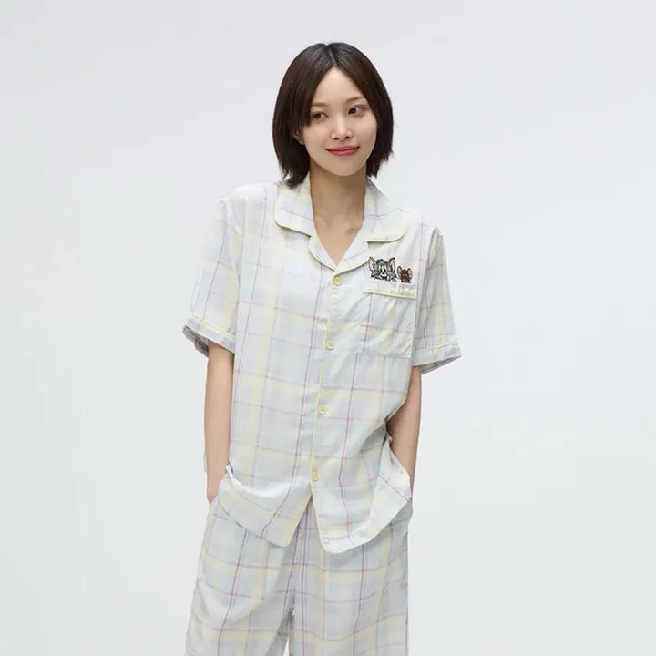 [BUNJANG] SPAO Tom and Jerry Check Short-Sleeve Pajama (L) / 새옷)스파오 톰과제리 체크 반팔 파자마(L)