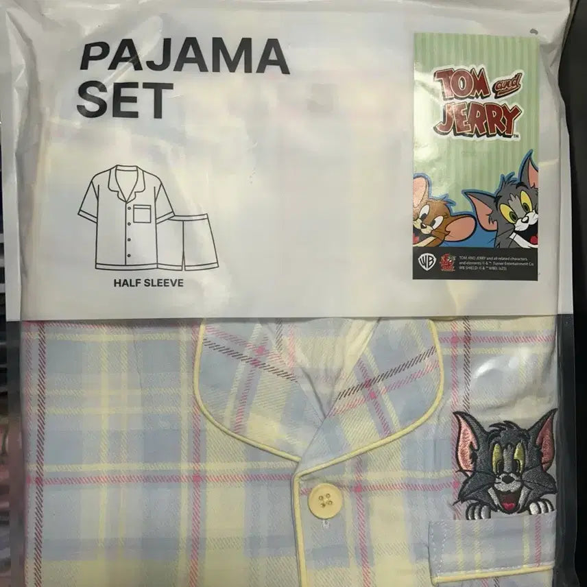 [BUNJANG] SPAO Tom and Jerry Check Short-Sleeve Pajama (L) / 새옷)스파오 톰과제리 체크 반팔 파자마(L)