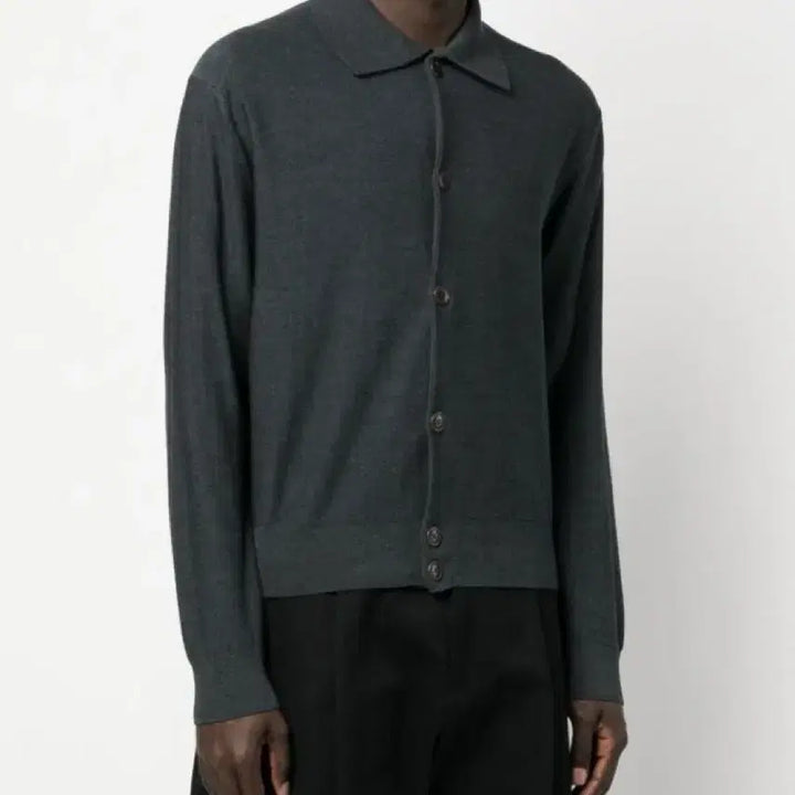 [BUNJANG] Lemaire Convertible Collar Knit Cardigan Gray Size S / 르메르 컨버터블 카라 니트 가디건 / S