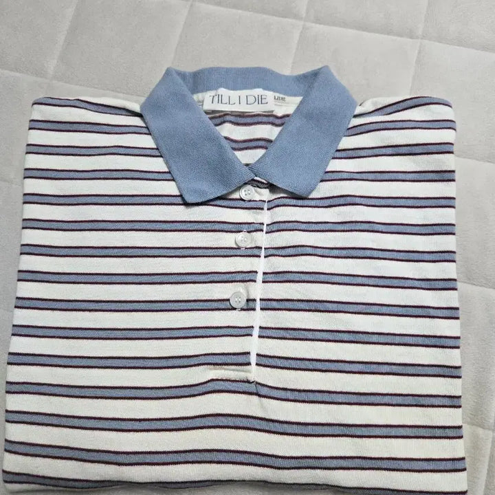 [BUNJANG] TILDAIDAI Stripe Collar T-Shirt / 틸아이다이 스트라이프 카라 티셔츠