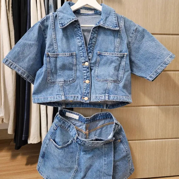 [BUNJANG] ZARA Denim Setup Set - Size S / [새상품] ZARA 데님 셋업