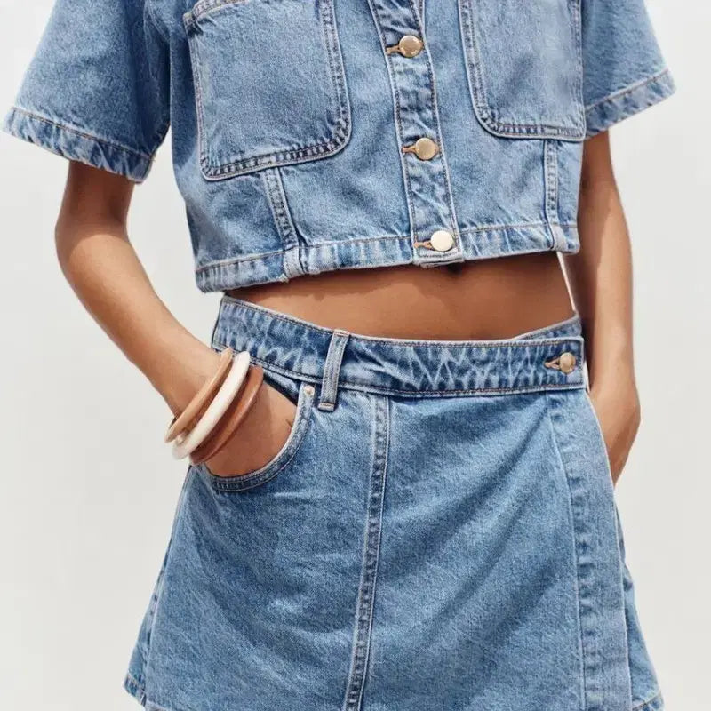 [BUNJANG] ZARA Denim Setup Set - Size S / [새상품] ZARA 데님 셋업