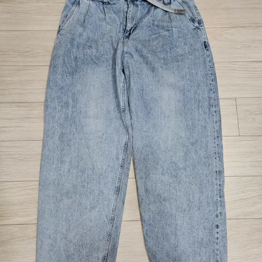 [BUNJANG] Moif Wide Belted Denim Pants / 모이프 WIDE BELTED DENIM PANTS