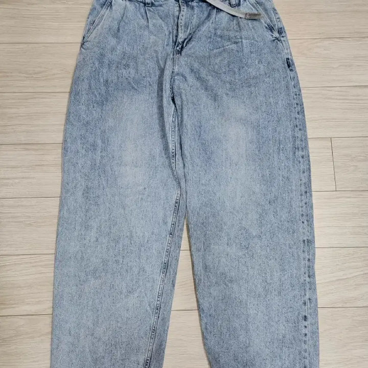 [BUNJANG] Moif Wide Belted Denim Pants / 모이프 WIDE BELTED DENIM PANTS