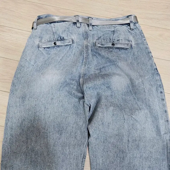 [BUNJANG] Moif Wide Belted Denim Pants / 모이프 WIDE BELTED DENIM PANTS