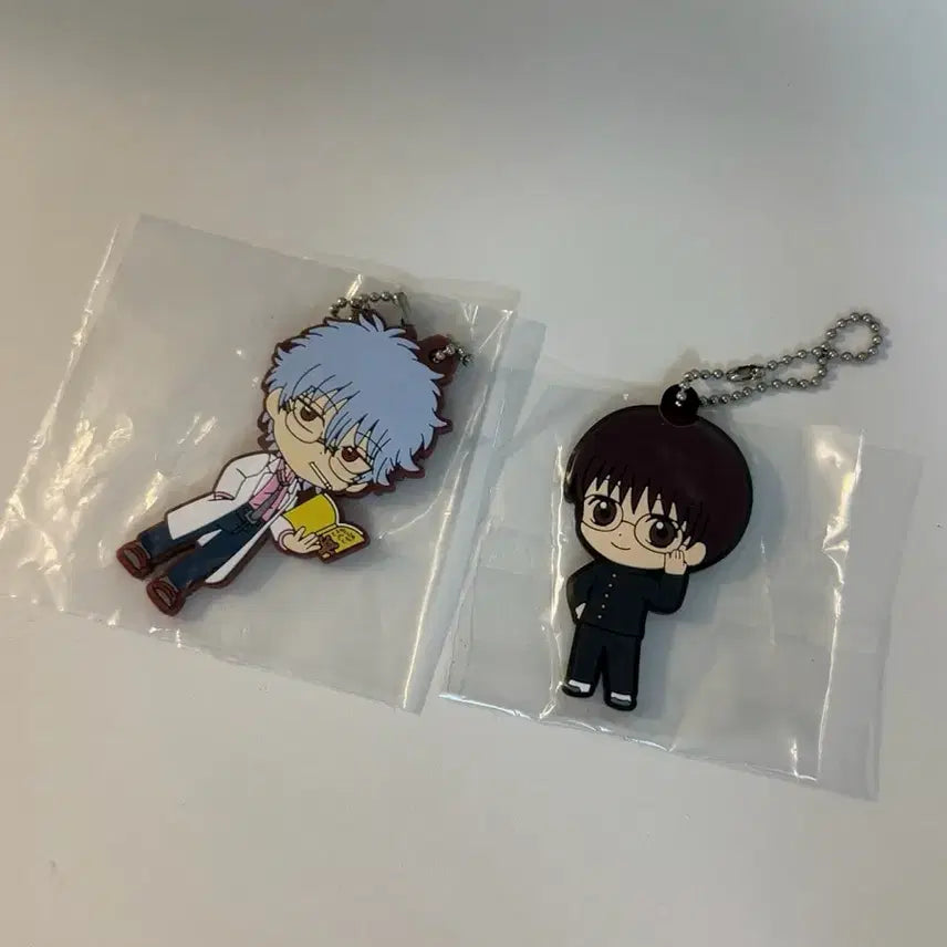 [BUNJANG] Gintama 3-Z Class Ginpachi-sensei Kintoki Shinpachi Rubber Strap Keychain (Sealed, Bundle Set) / 미개봉 ) 은혼 삼젯 긴파치선생님 3학년Z반긴토키 신파치러버스트랩키링쿠지
