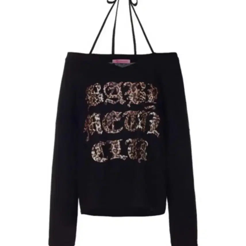 [BUNJANG] Babymetalclub Leopard Logo String Tee Black / 베이비메탈클럽 레오파드 로고 스트링 티 블랙