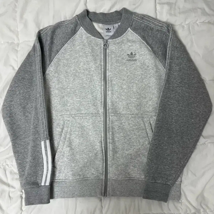[BUNJANG] Adidas Three-Stripes Grey Zip-Up Jacket / 아디다스 삼선 그레이 집업 자켓