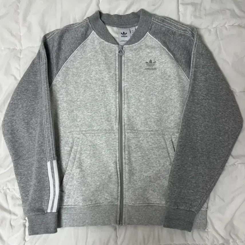 [BUNJANG] Adidas Three-Stripes Grey Zip-Up Jacket / 아디다스 삼선 그레이 집업 자켓