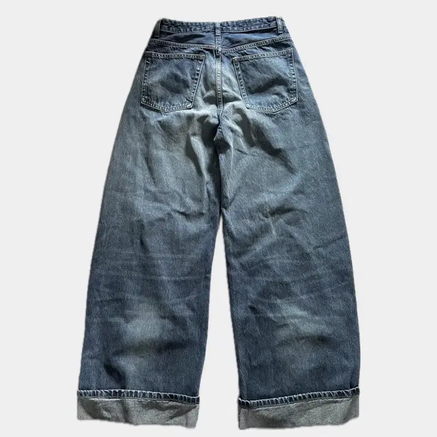 [BUNJANG] ZARA TRF Baggy Roll-Up Distressed Jeans / 자라 TRF 배기 롤업 데님 팬츠
