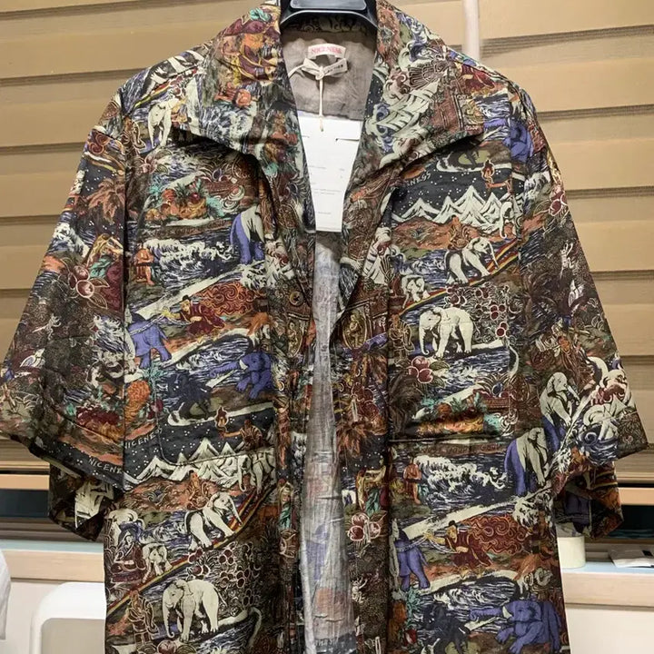 [BUNJANG] NICENESS Monk and Elephant Graphic Shirt L / NICENESS 인도 승려와 코끼리 그래픽 셔츠 ( 캐피탈 비즈빔 )