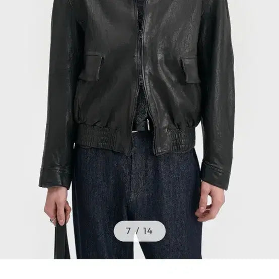 [BUNJANG] Bellier Diagonal Leather Blouson Washed Black Size 105 / [새제품] 벨리에 다이에그널 레더 블루종 워시드 블랙 105