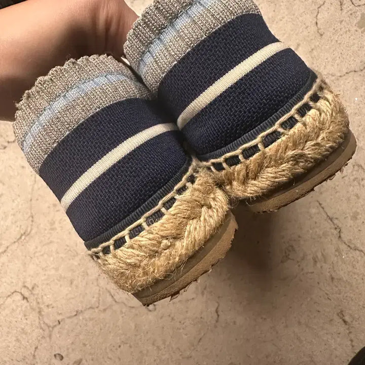 [BUNJANG] Fendi Stripe Espadrille Slip-On Shoes / 펜디 스트라이프 에스파드류 슬립온