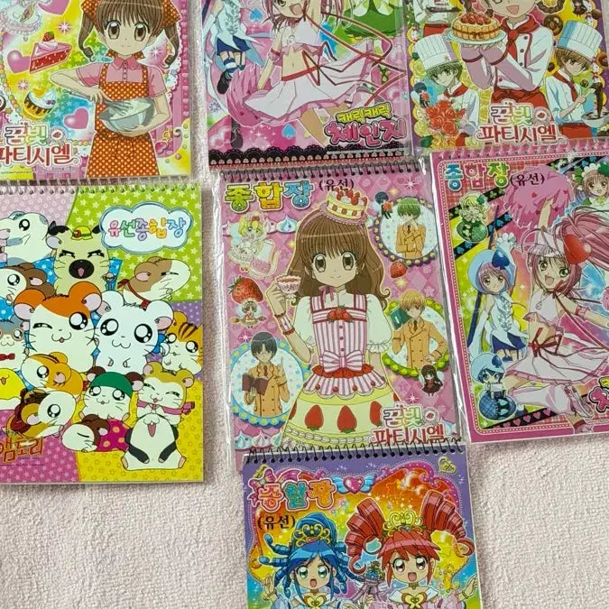 [BUNJANG] Classic Anime Character Collection Notebook Set / 고전 캐릭캐릭체인지/꿈빛파티시엘/방가방가햄토리/쌍둥이공주 유선종합장