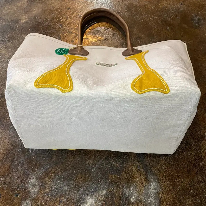 [BUNJANG] Capital Bone Canvas Leather Tote Bag / (M) 캐피탈 본 캔버스 가죽 토트백