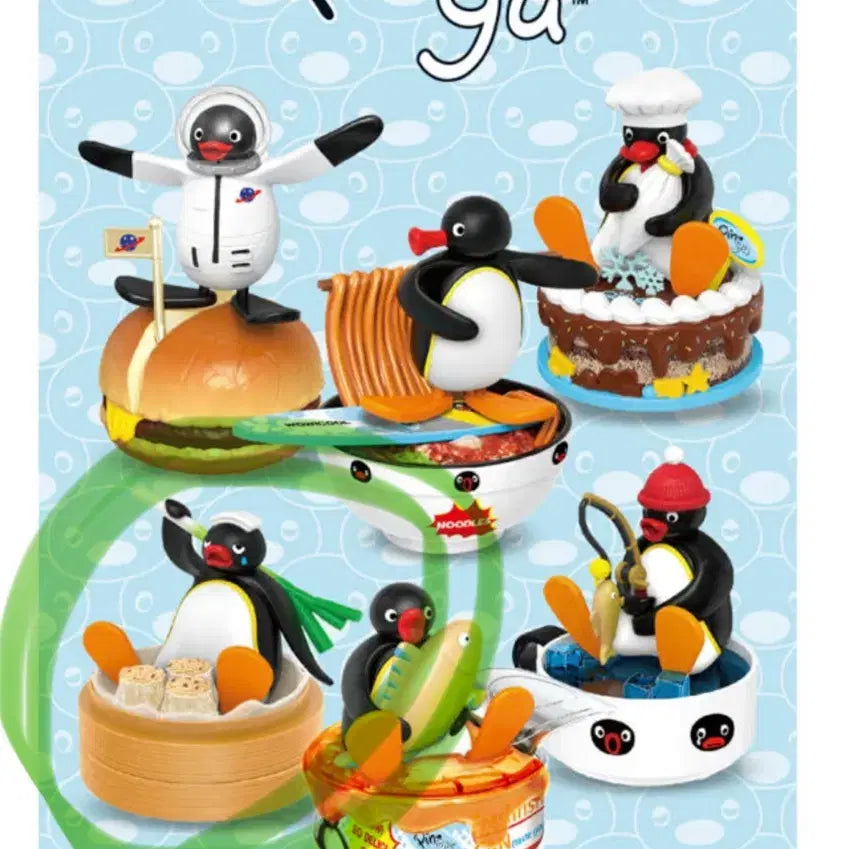 [BUNJANG] Pingu Food Life Figure Stand Gachapon Toy / 핑구 푸드라이프 피규어 스탠드 캡슐토이 가챠