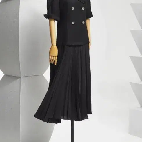 [BUNJANG] Time Double Button Pleats Dress / 타임 더블버튼 플리츠 원피스