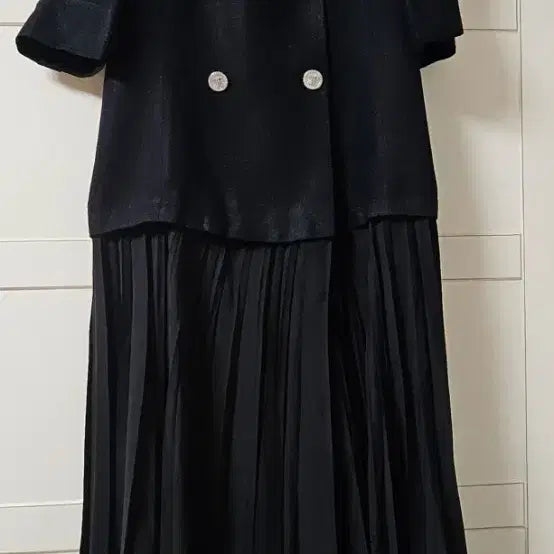 [BUNJANG] Time Double Button Pleats Dress / 타임 더블버튼 플리츠 원피스