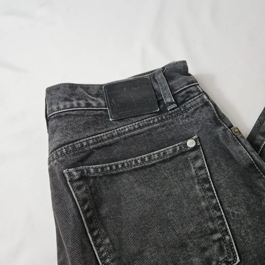 [BUNJANG] MOD9 Leather Patch Black Denim Jeans - Size 31 / 모드나인 MOD9 가죽패치 블랙 데님팬츠 청바지 진 워싱 31