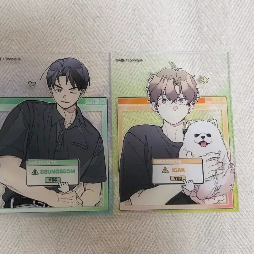 [BUNJANG] Wonroom Jokeon Seungbeom &amp; Isak Acrylic Card Set / 원룸조교님 아크릴카드 승범 이삭