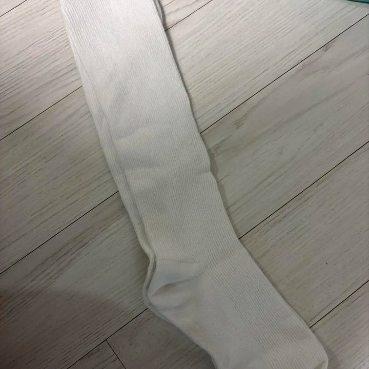 [BUNJANG] White Ribbed Socks (1 Pair) / 화이트 골지 양말 1켤레 판매