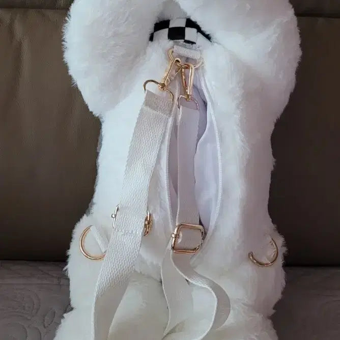 [BUNJANG] Siberian Husky Backpack Plush Toy 45cm with Gromit Keyring Plush / 시베리안 허스키 백팩가방인형 45cm+그로밋 키링인형(새상품)
