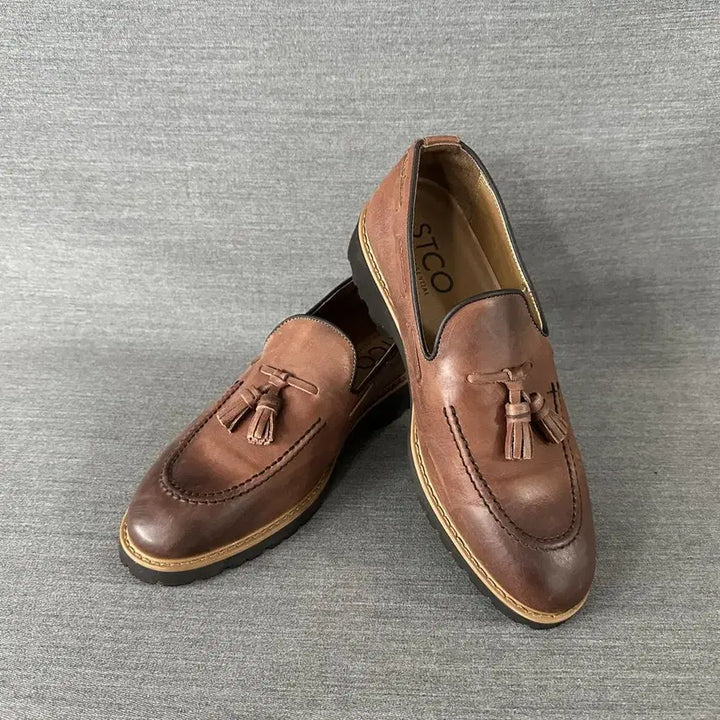 [BUNJANG] STCO Natural Leather Tassel Loafers - Men&