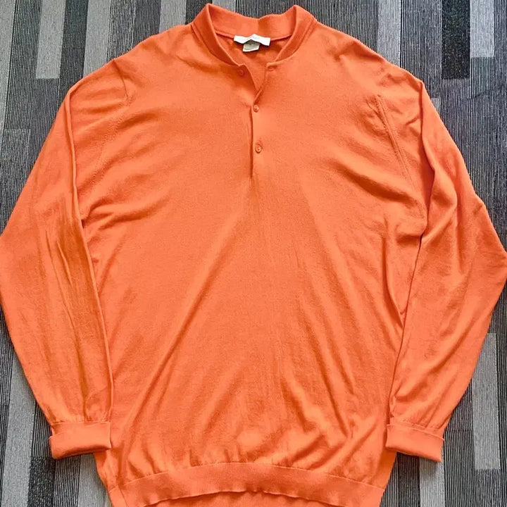 [BUNJANG] John Smedley Orange Cotton Knit M / 존스메들리 오렌지 코튼 니트 95-100