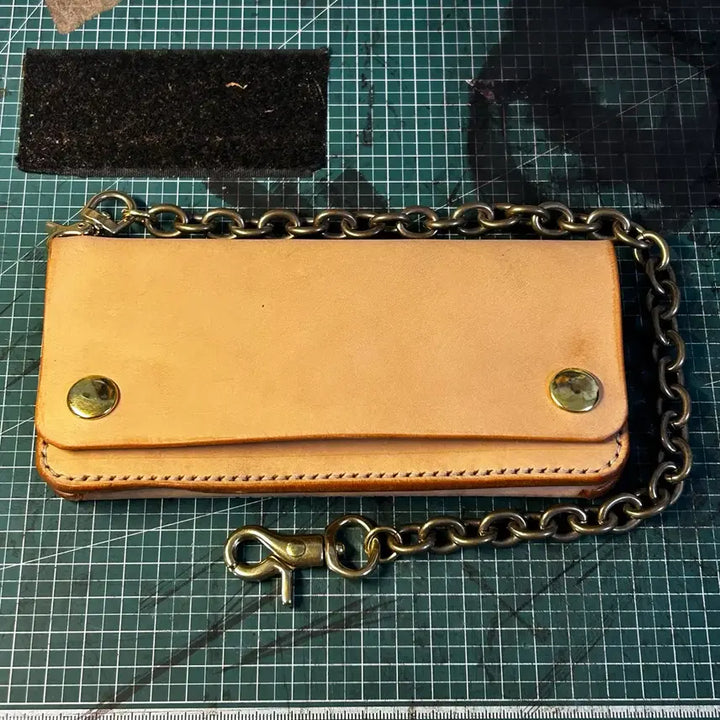 [BUNJANG] Natural Full Grain Brass Trucker Wallet / [B급 새상품] 내추럴 풀그레인 황동 트러커월렛
