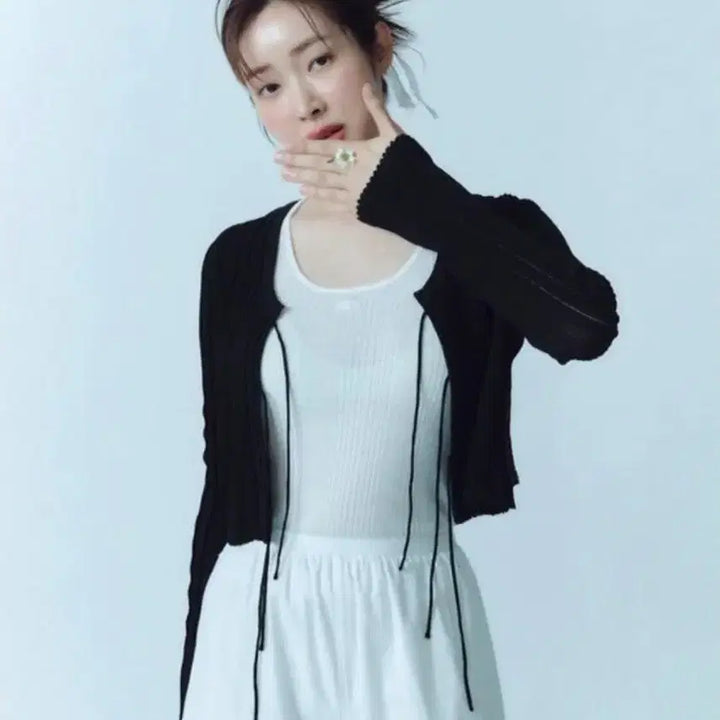 [BUNJANG] Grove Groa Crochet Summer Cardigan Long Sleeve Black / 그로브 그로아 크로쉐 여름 가디건 롱슬리브 블랙