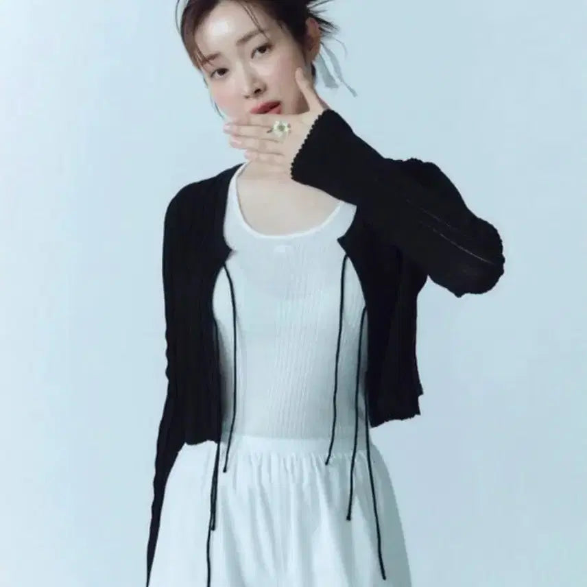 [BUNJANG] Grove Groa Crochet Summer Cardigan Long Sleeve Black / 그로브 그로아 크로쉐 여름 가디건 롱슬리브 블랙