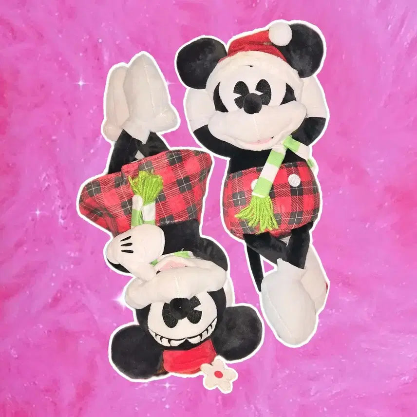 [BUNJANG] Disney Mickey &amp; Minnie Mouse Christmas Vintage Doll Set / 디즈니 미키 미니 마우스 크리스마스 빈티지 고전 인형 세트판매