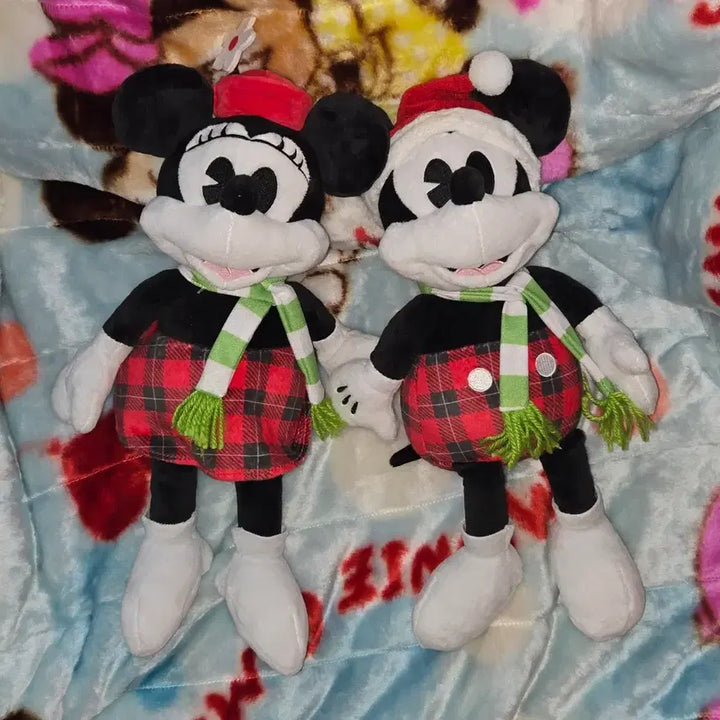[BUNJANG] Disney Mickey &amp; Minnie Mouse Christmas Vintage Doll Set / 디즈니 미키 미니 마우스 크리스마스 빈티지 고전 인형 세트판매