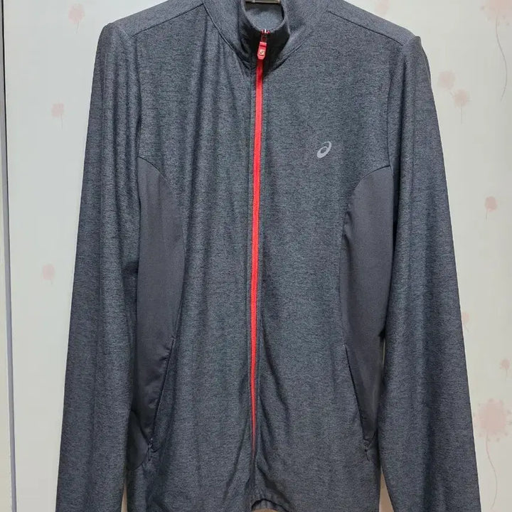 [BUNJANG] ASICS Grey/Red Zip-Up Jacket L / 아식스 그레이/레드 집업 자켓L