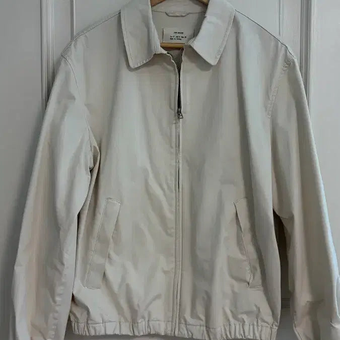 [BUNJANG] ZARA ORIGINS Cotton Zip-Up Blouson Jacket (Ivory/Cream, Size M) / ZARA ORIGINS 자라 오리진 코튼 집업 블루종 자켓 (M/100)