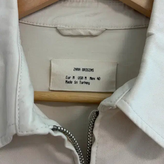 [BUNJANG] ZARA ORIGINS Cotton Zip-Up Blouson Jacket (Ivory/Cream, Size M) / ZARA ORIGINS 자라 오리진 코튼 집업 블루종 자켓 (M/100)