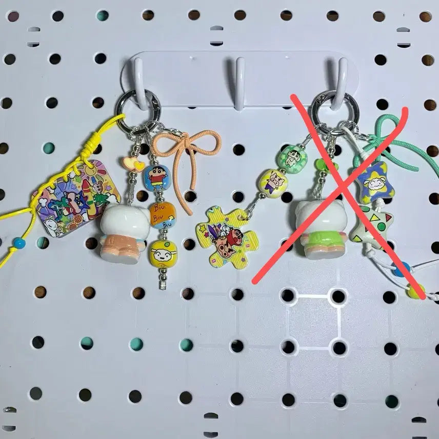 [BUNJANG] Crayon Shin-chan Buriburi Parts Figure Beads Keyring / 짱구 부리부리 파츠 피규어 비즈 키링