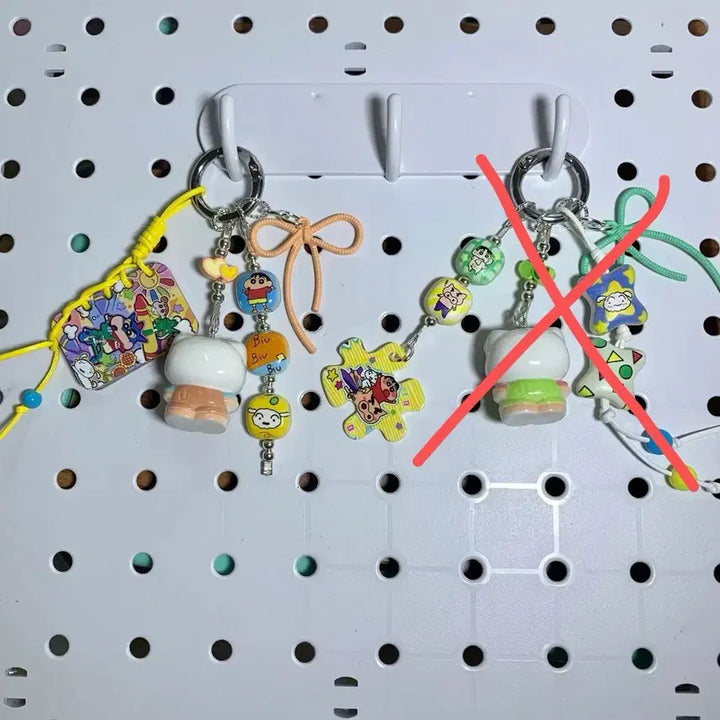 [BUNJANG] Crayon Shin-chan Buriburi Parts Figure Beads Keyring / 짱구 부리부리 파츠 피규어 비즈 키링
