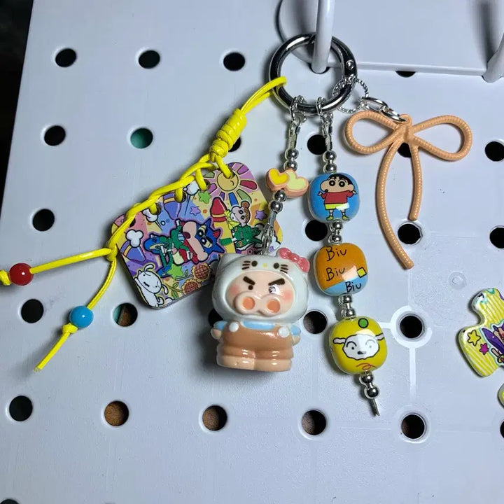 [BUNJANG] Crayon Shin-chan Buriburi Parts Figure Beads Keyring / 짱구 부리부리 파츠 피규어 비즈 키링