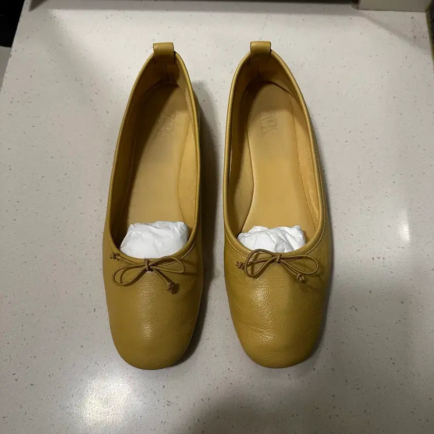 [BUNJANG] ZARA Yellow Ribbon Ballet Flats - Size 37 / 자라 ZARA 옐로우 리본 플랫 슈즈  37사이즈