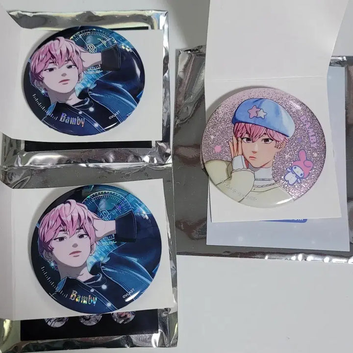 [BUNJANG] Plaeves Dash Black 2 Plpplu 1 Bambi Can Badge Bundle Set / 플레이브 대쉬 블랙2, 플뿌1 밤비 캔뱃지 일괄 미사용 새상품